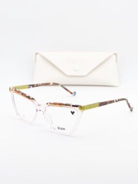 Pure P-6009 682 Cat Eye Eyeglasses 55mm – Blush / Colored Havana